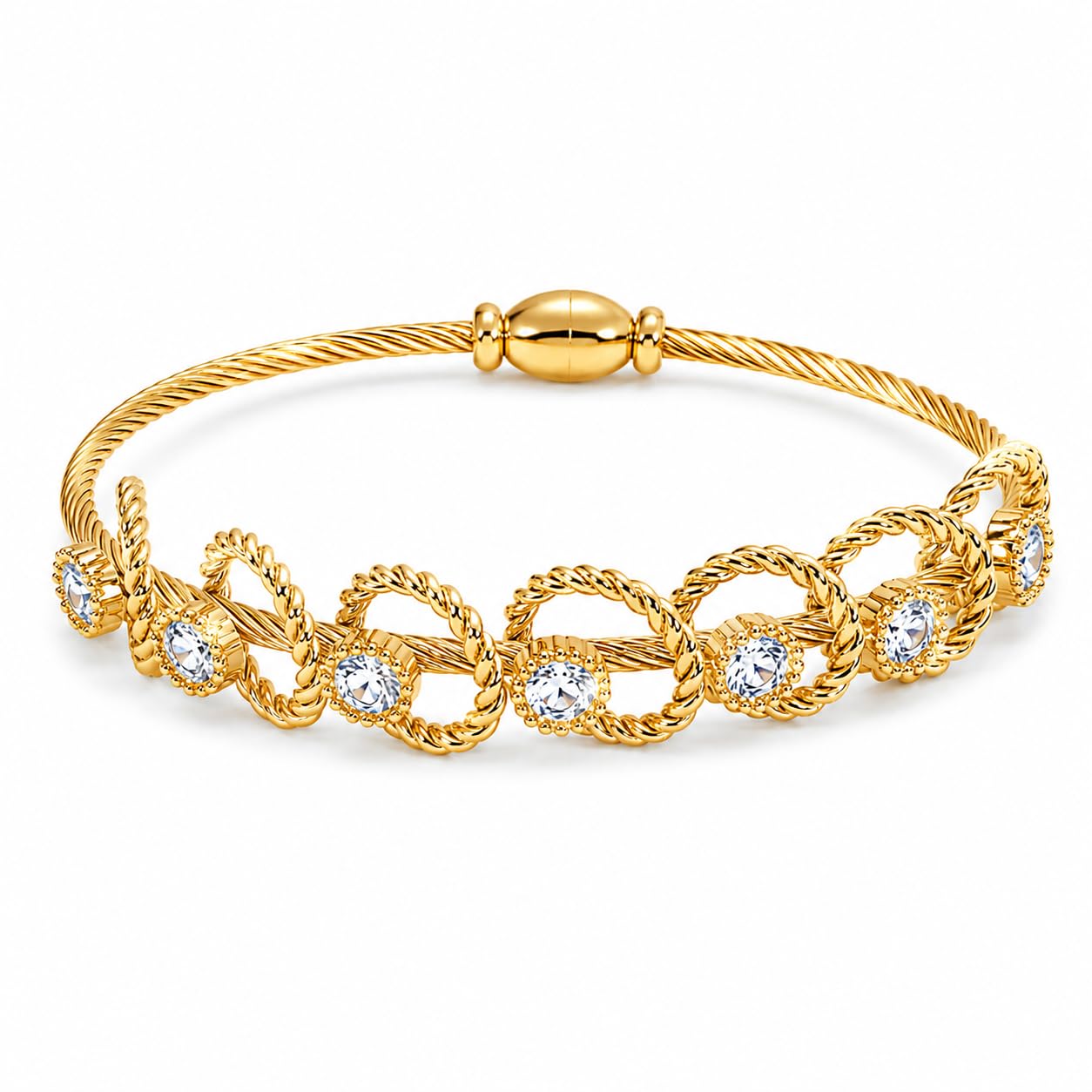 Buy ZIVON 18K Crystal Rope Cable Bracelet for Women | Anti-Allergy