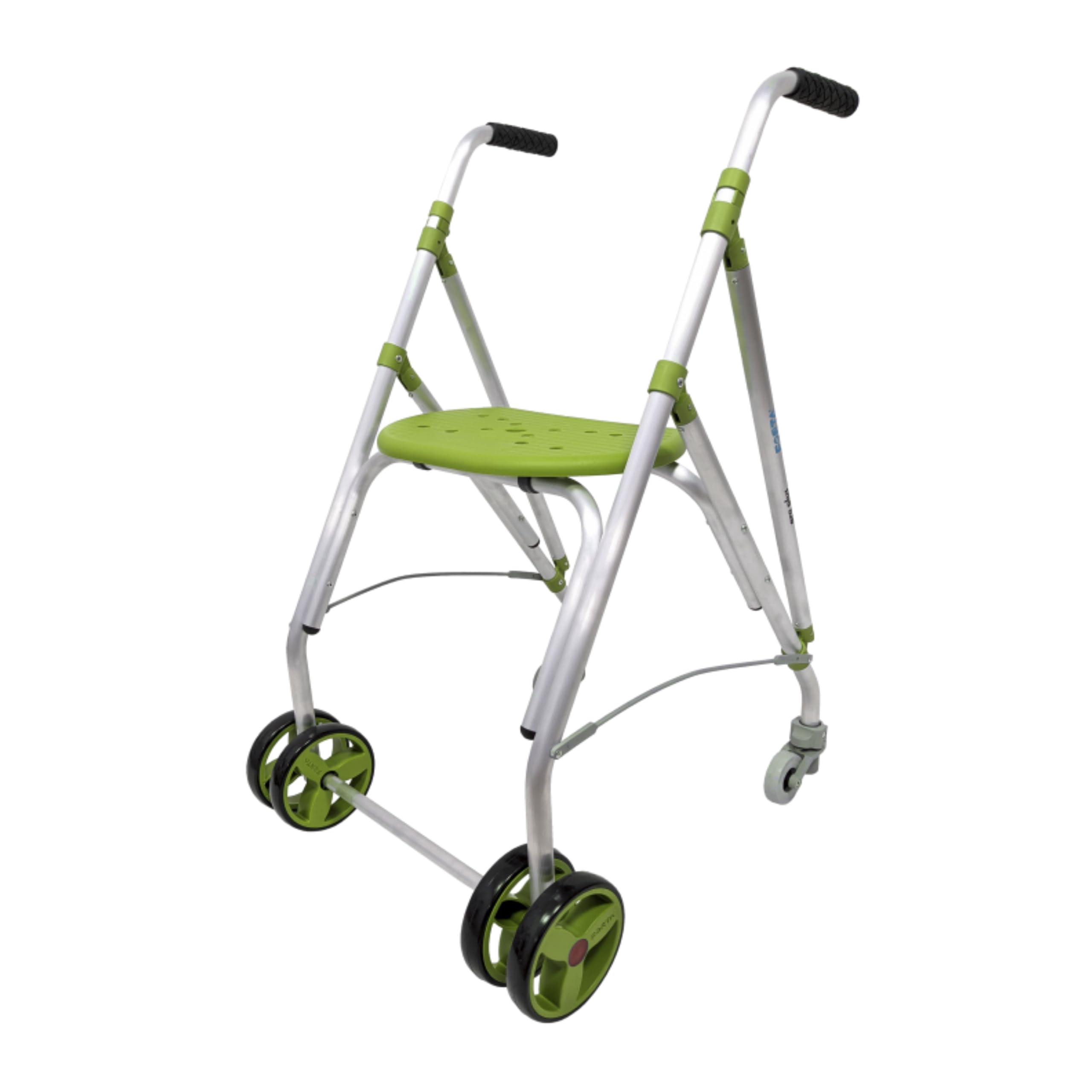 Forta Ara Plus - Deambulatore leggero e pieghevole per anziani - per uso esterno - con sedile integrato, regolabile in altezza, freno a pressione, capacità di carico fino a 130 kg (picchetto)