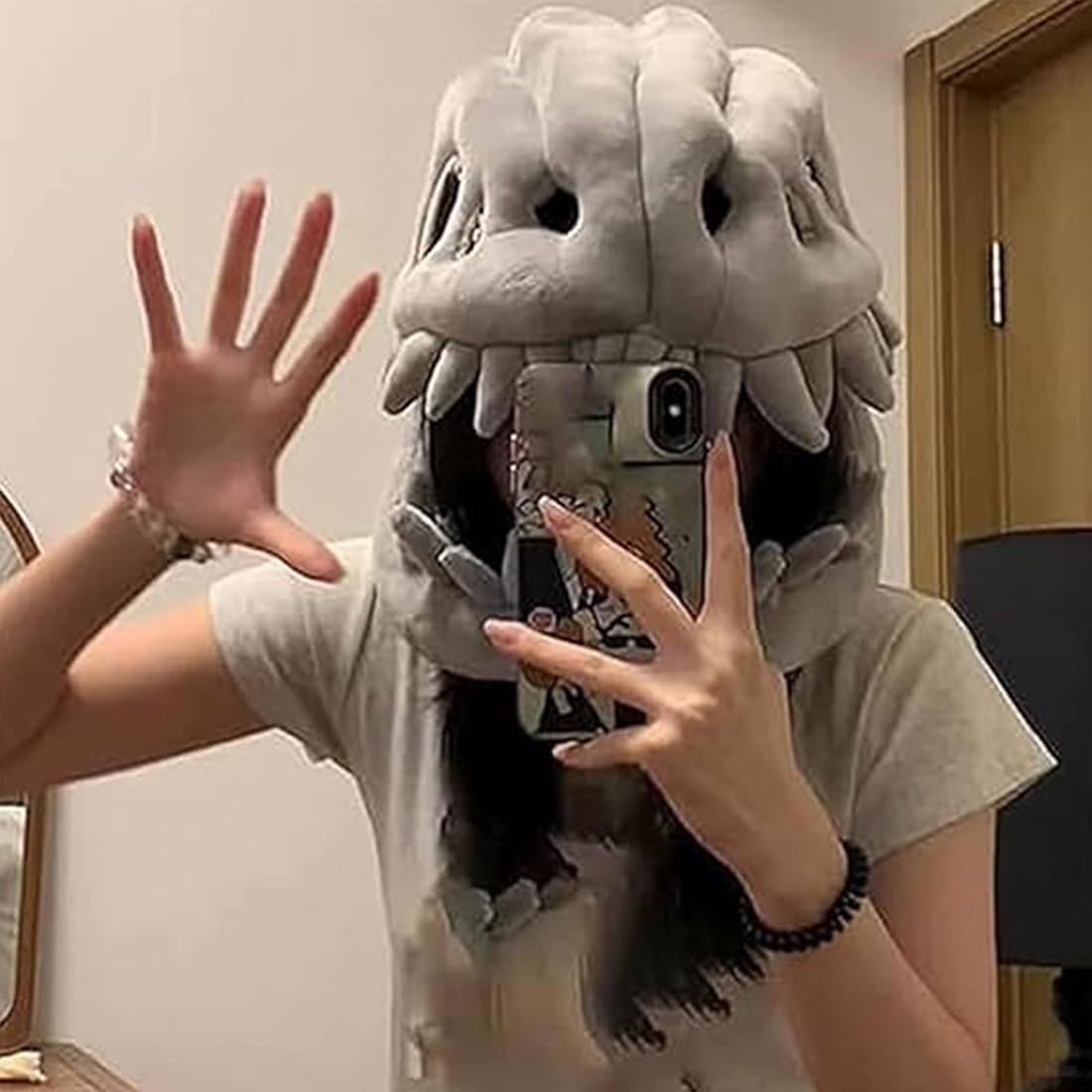 Novità 2027 Scheletro Dinosauro da Indossare 3D Realistico | Morbido costume da dinosauro per Halloween, cosplay, travestimenti, feste e fotografie