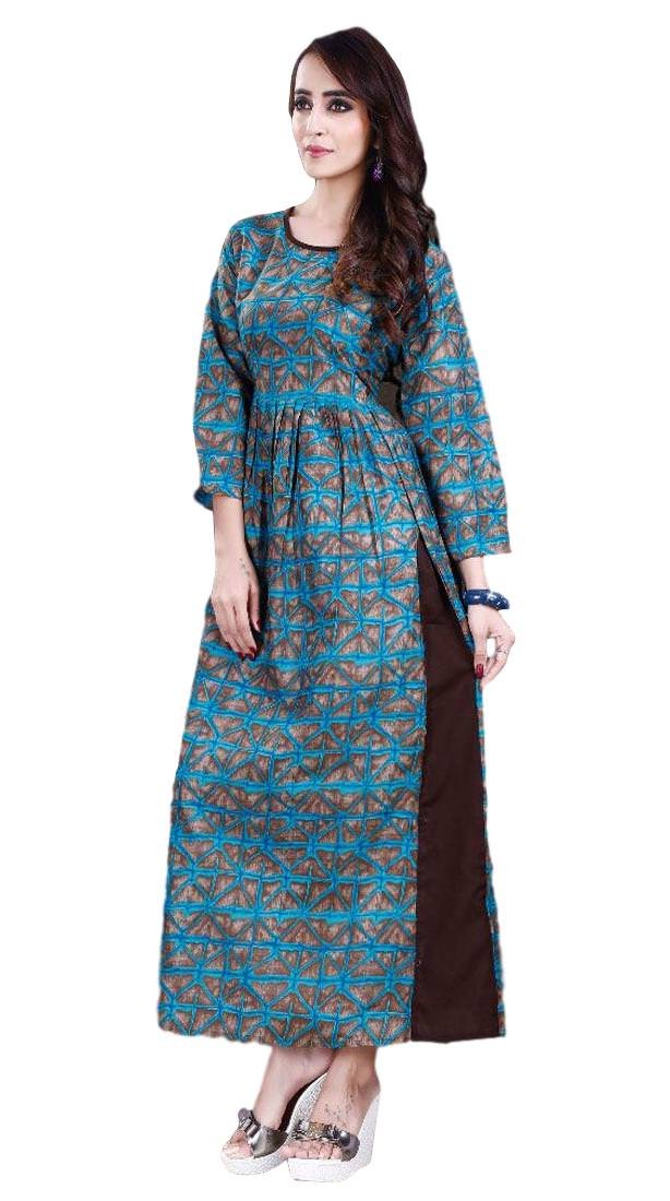 Aakarshan Women's Cotton Straight Kurti (ZIA-03_Multicolor_XL)