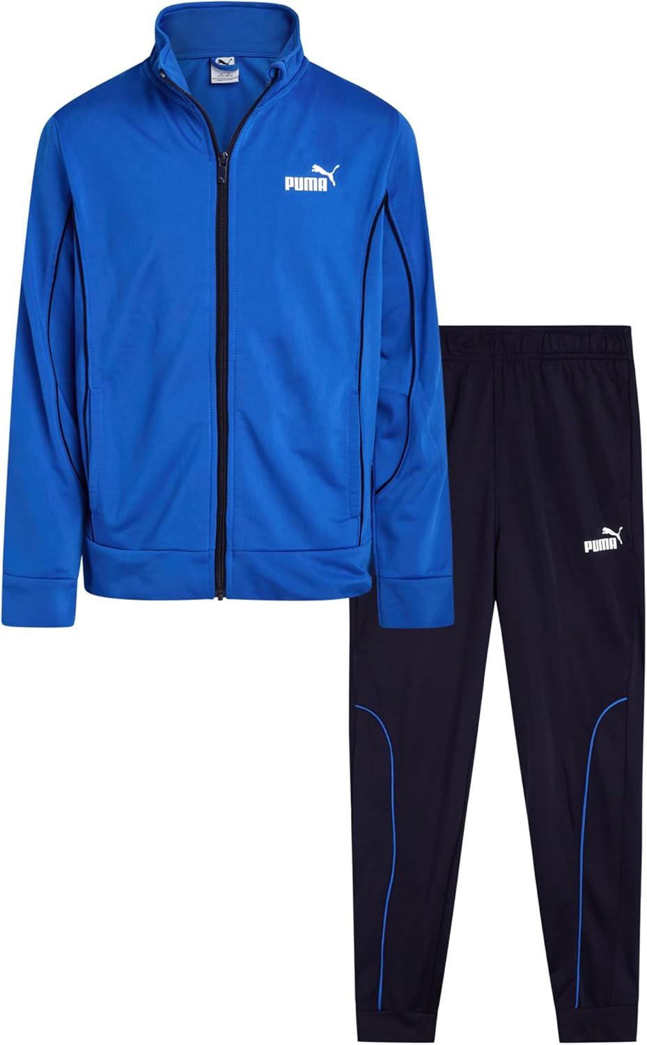 PUMA Boys Pants Set – 2 Piece Tricot Athletic Zip Up Jacket Sweatshirt and Active Jogger Pants – Boys Activewear Set (4-16) PUMA Boys Pants Set – 2 Piece Tricot Athletic Zip Up Jacket Sweatshirt and Active Jogger Pants – Boys Activewear Set (4-16)