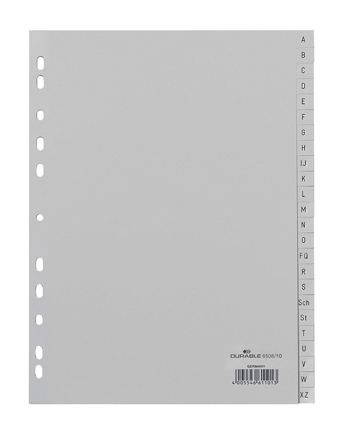 Durable Register A -Z, DIN A4, grau, PP, Universallochung, 24-teilig (15er Pack)