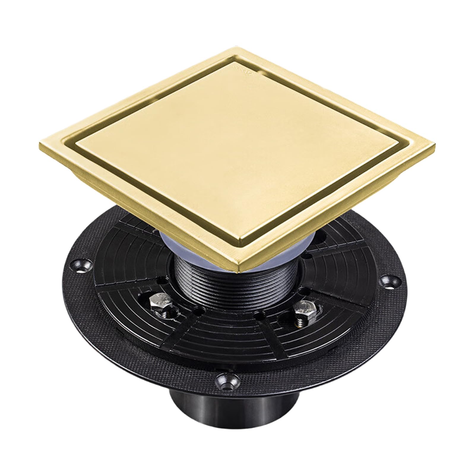 Shower Floor Drain 4" Bathroom with Easy Clean Strainer Square Bathroom Easy Installation Square Floor