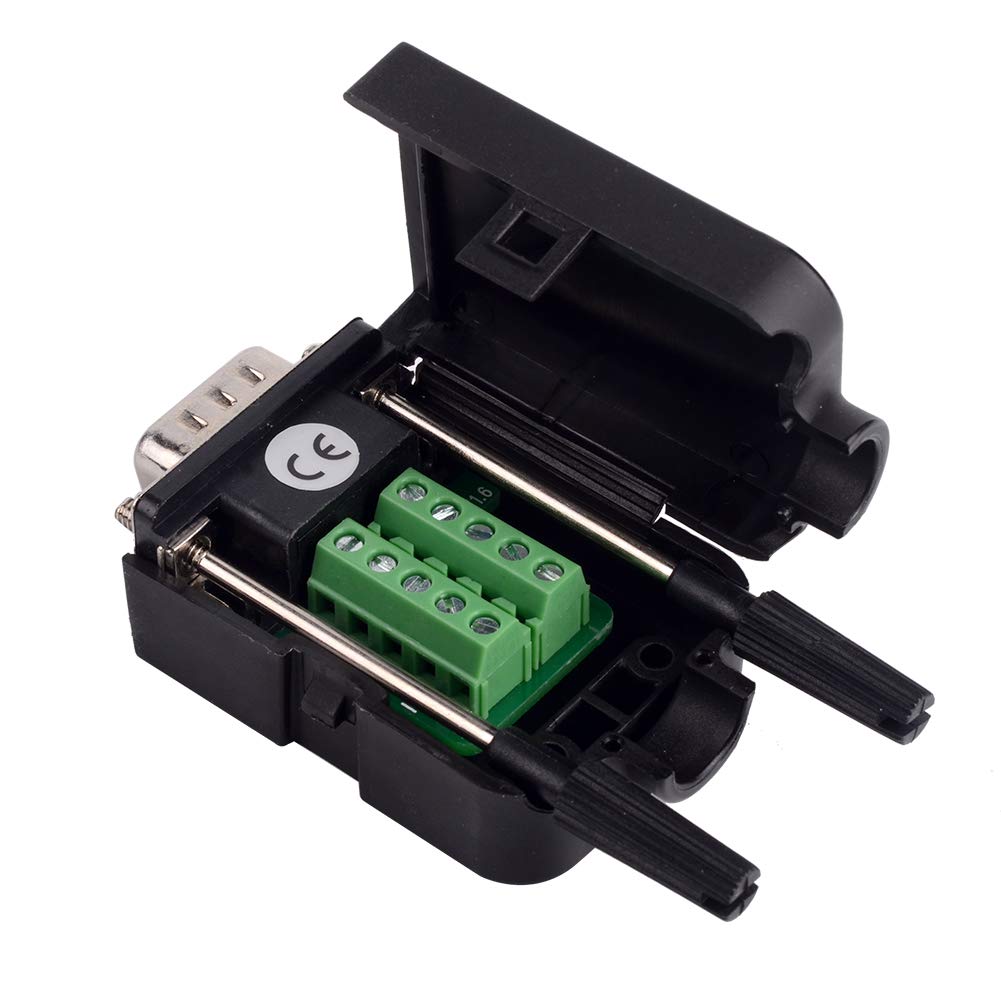Adaptateur mâle DB9 9 Broches D-Sub Connecteur Bornier Couvercle Plastique
