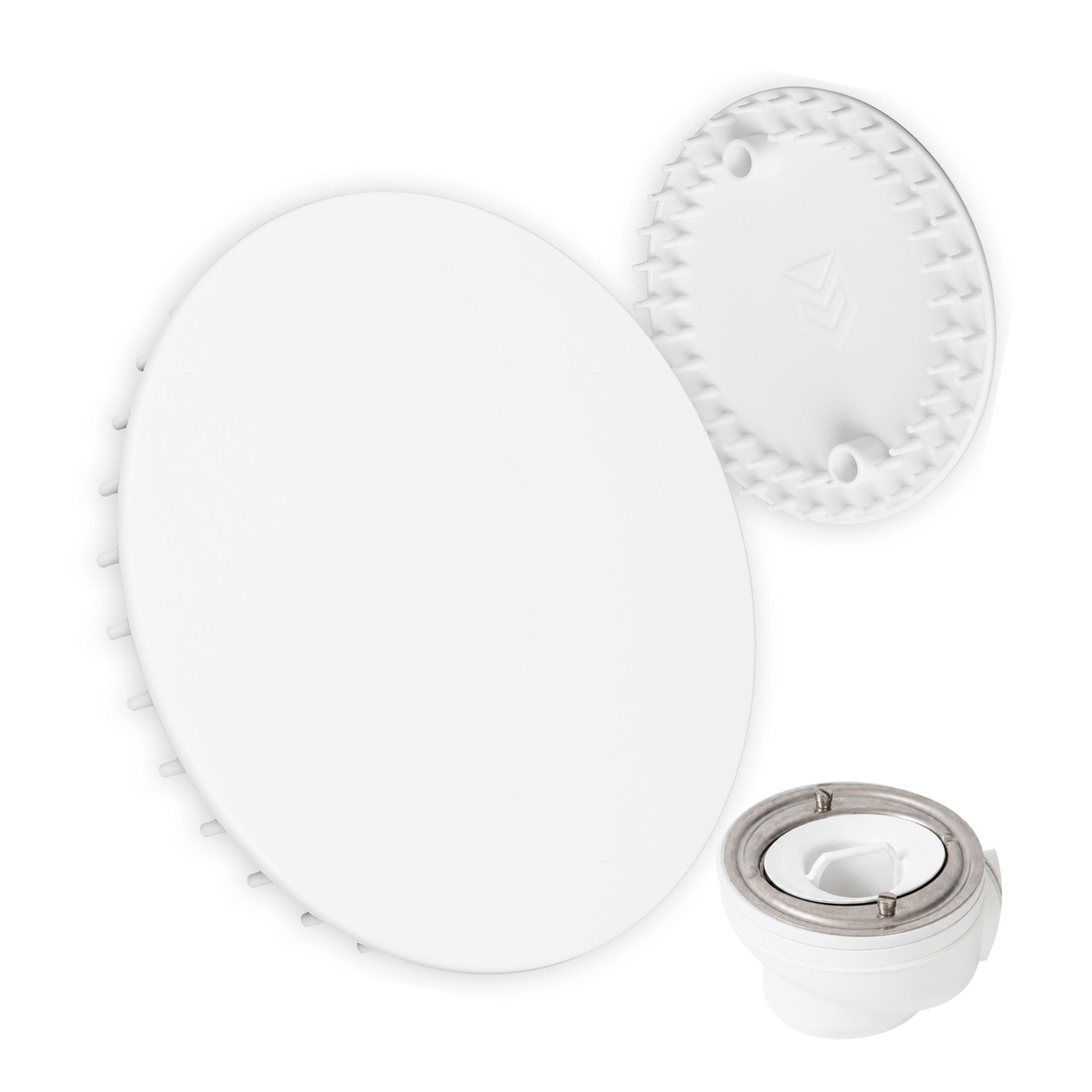 Your Day Mate Ø 112 Mm, White Cover For Shower Drain, Ø 112 Mm, Compatible With Viega Tempoplex Drain Set Year 2001-2006, Suitable For Model 6958.99, White Abs Asa, Shower Tray Drain Hole Cover, Shower Cover Set
