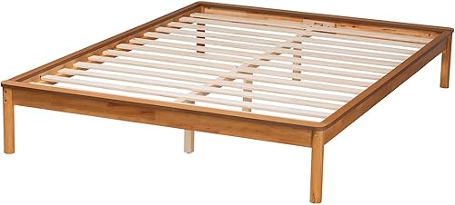 Miniatura 5 de Baxton Studio Efren - Marco de cama, matrimonial, roble miel