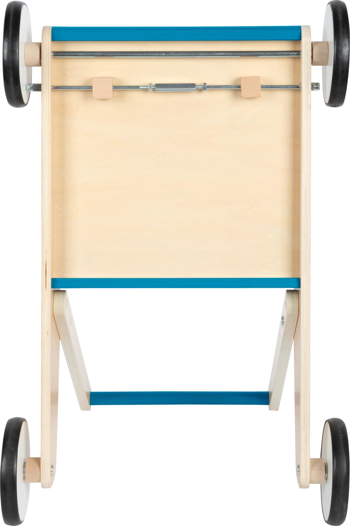 small Foot Lauflernwagen Petrolblau, robuster Schiebewagen aus Holz, mit großer Ladefläche, ab 12 Monaten, 12611