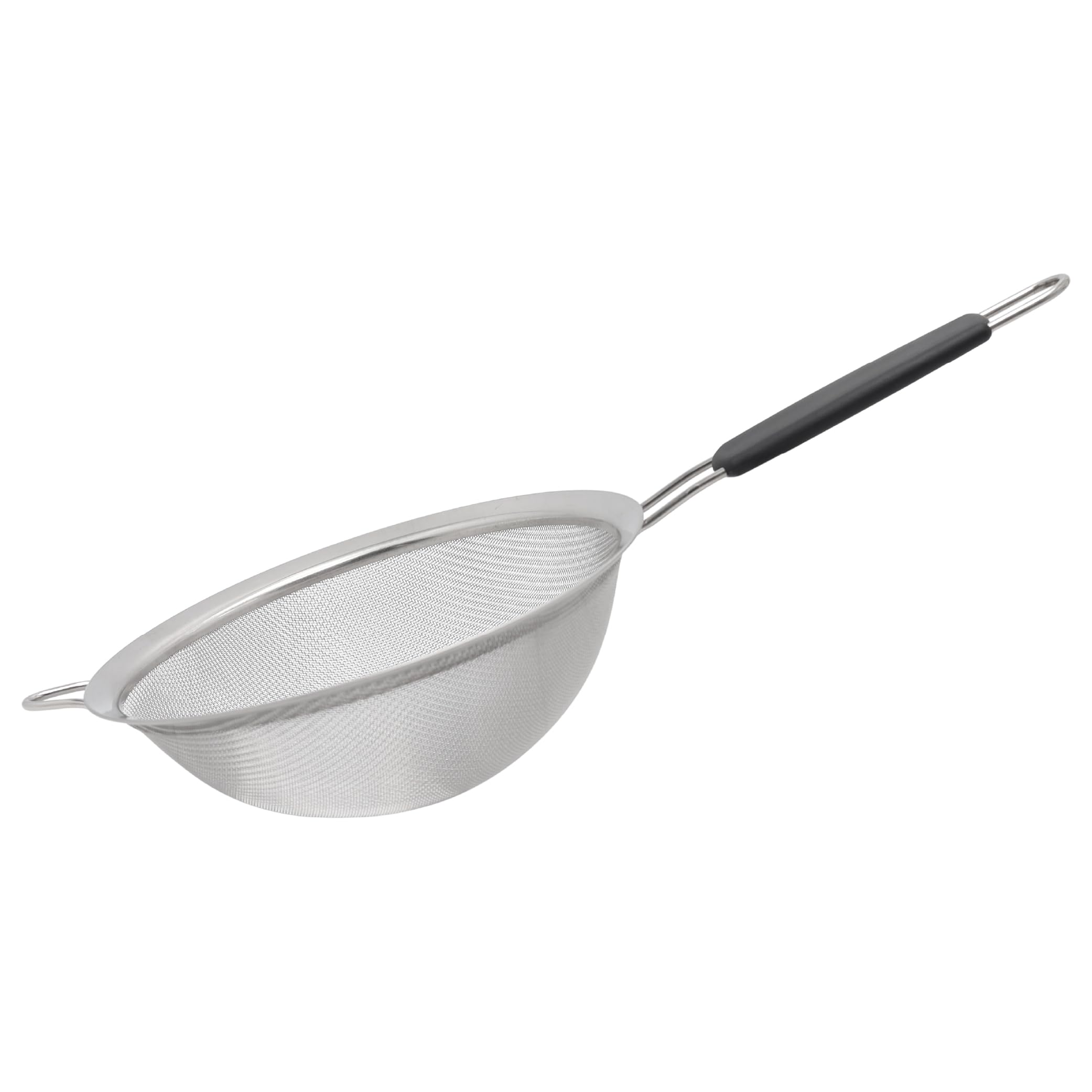 Buckingham Feinstampfer aus Edelstahl mit schwarzem flachem Griff (20 cm)