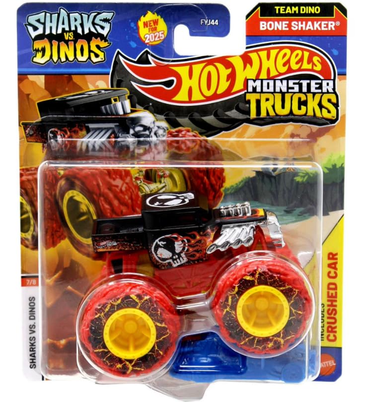 Hot Wheels Monster Trucks Team Dino Bone Shaker 1:64 miniatura 1