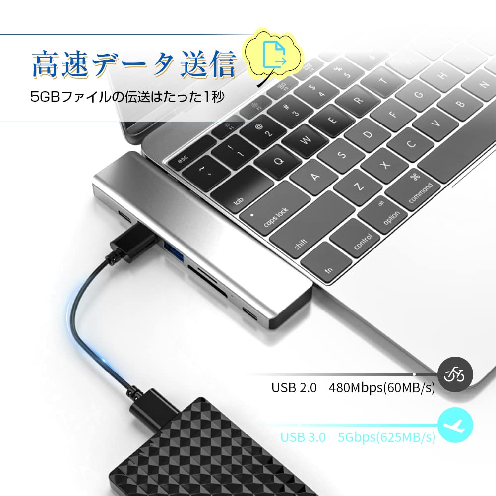 Amazon | USB C ハブ 7IN2ハブ Macbook Air/Pro 専用 USB Type-C 変換