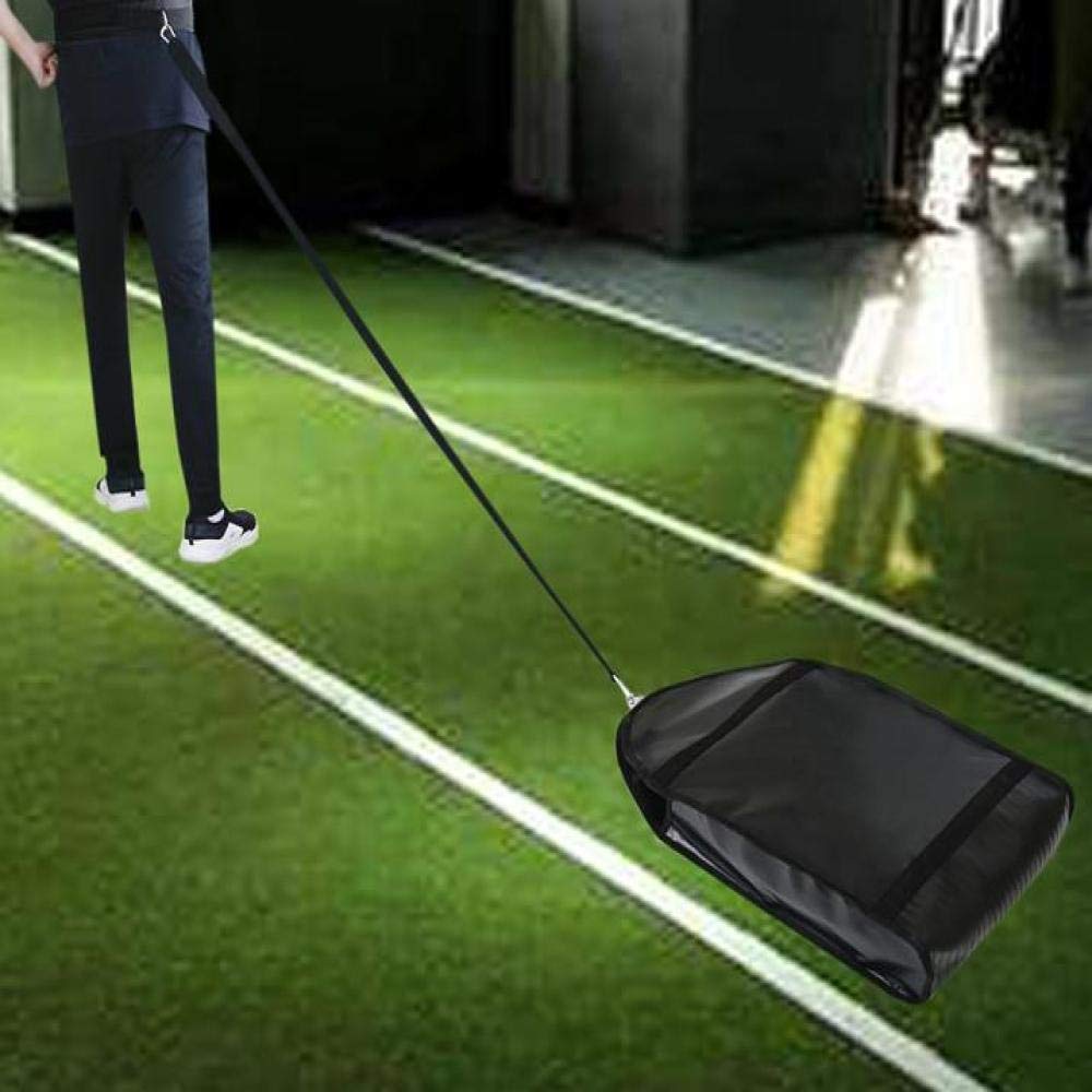 Borsa da Allenamento A Slitta,Sacco di Sabbia per Allenamento di Resistenza con Cintura in Vita E 3 Sacche di Regolazione,PVC Nero 57 * 30cm