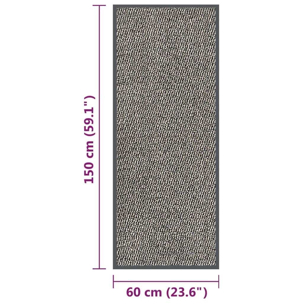 Zerbino trapuntato 60 x 150 cm, marrone chiaro, in robusto polipropilene con retro in gomma, per ingresso, corridoio, balcone e terrazze coperte