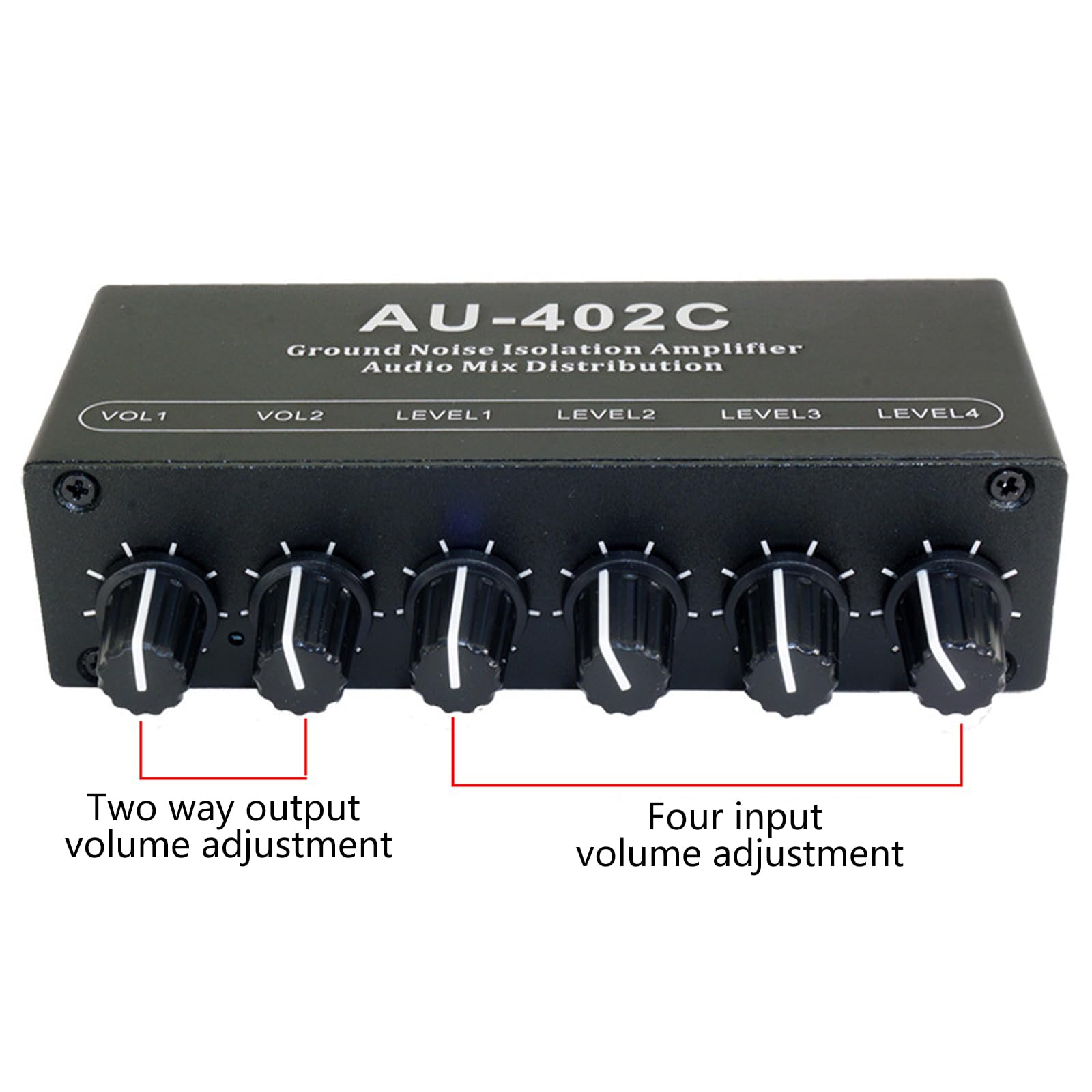 Mezclador de sonido estéreo portátil con control de canal independiente reducciones efectivas de ruido DC5v-12v alimentación control de volumen independiente