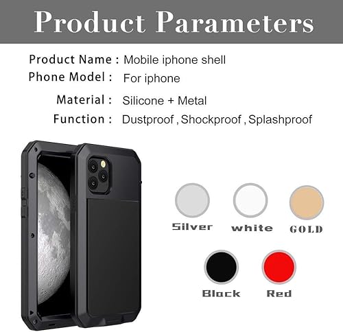 Miniatura 7 de Marrkey Funda protectora de cuerpo completo 360 para iPhone 11, resistente a los golpes, funda de metal de aleación de aluminio con protector de