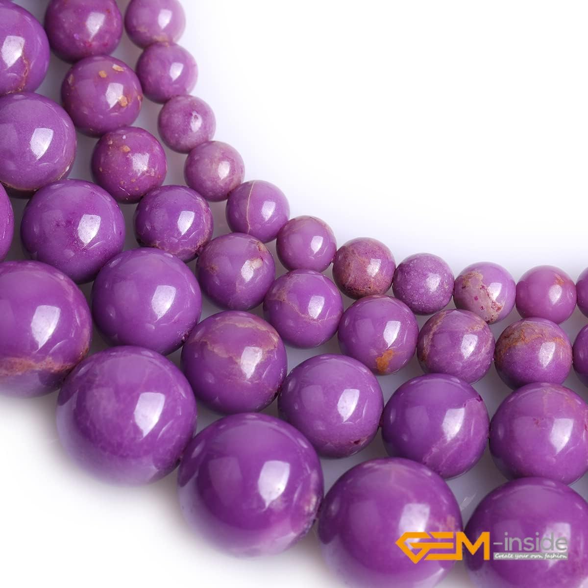 GEM-Inside 10mm Natural Purple Phosphosiderite Stone Gemstone Semi Precious Round Spacer Beads for Jewelry Making 15" - Image 5