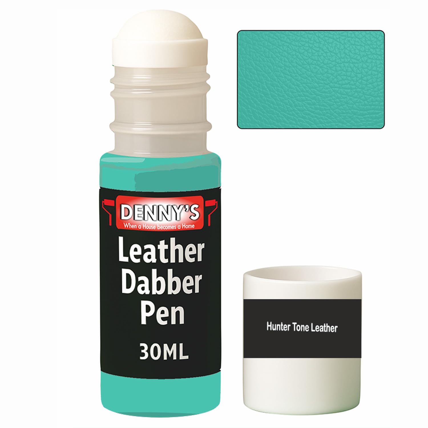 Leather Dabber Pen, 30ml, Leather Recolouring Paint Dye Balm Sofas, Repair Faded & Scratched Upholstery Car Seats, Shoes, Bags, Belts Green Shades (Hunter Tone Leather) โ image 1