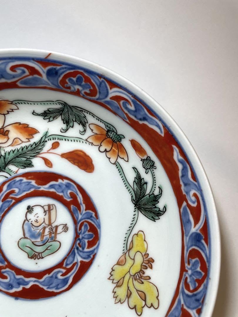 アンティーク　唐子　花　コウモリ　深皿① 骨董 Amazon.co.jp: アンティーク 唐子 花 コウモリ 深皿 2 骨董