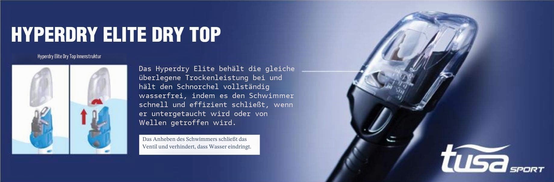 Tusa schnorchel-set Powerview Dry tauch-set maske trocken schnorchel erwachsene, mirror schwarz