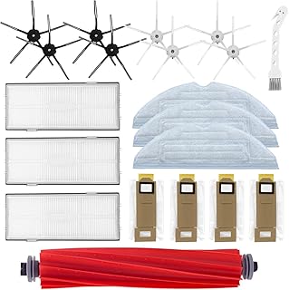 QAQGEAR Accessories kit for Xiaomi Roborock S7 T7 T7S T7 Plus T7S Plus S70 S75 Robot Vacuum Cleaner. Replacement Parts Roller Brush Side Brush Mop Cloth Filter Dust Bags (19Pack)