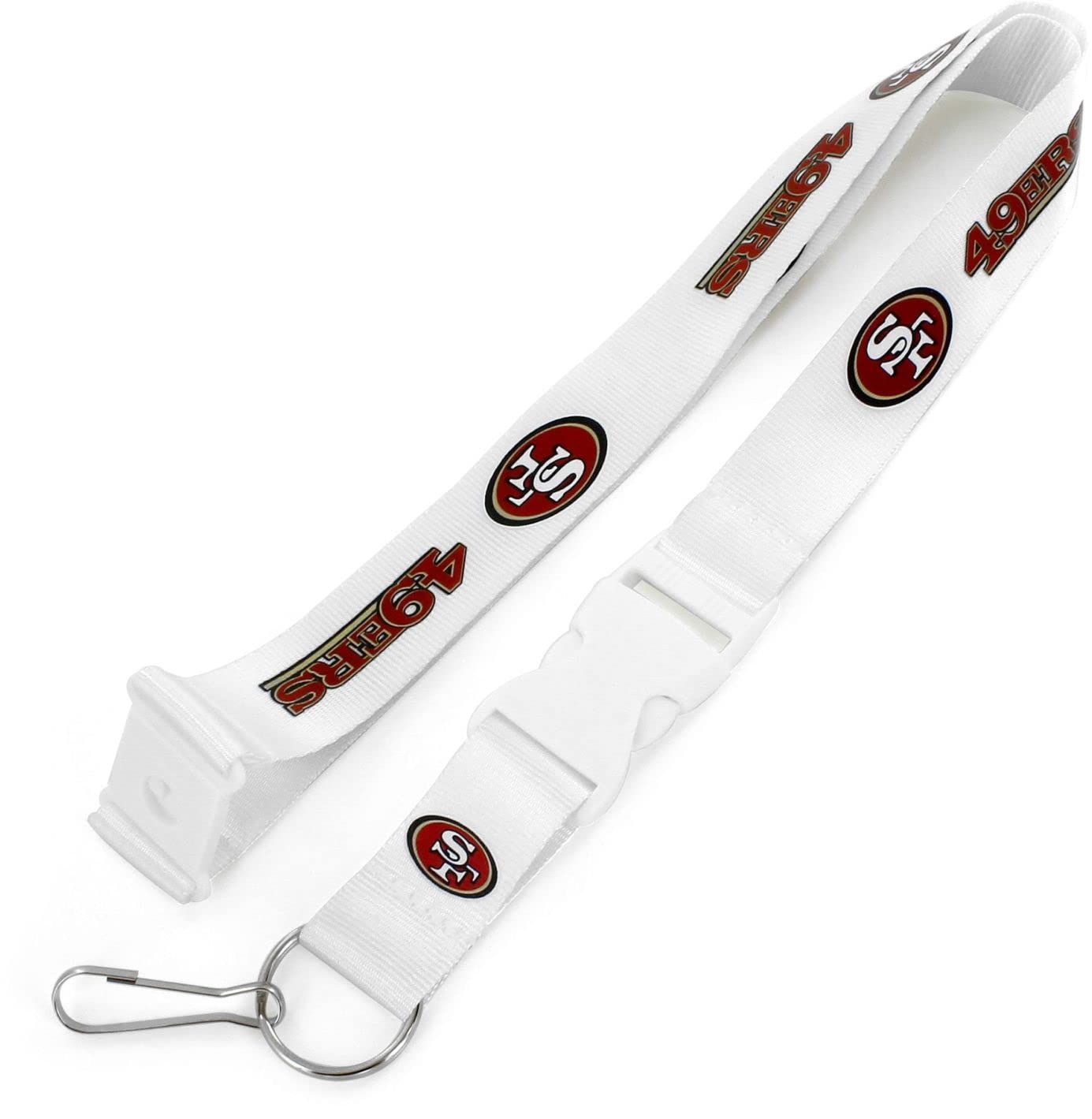 aminco NFL San Francisco 49ers Team Lanyard, White