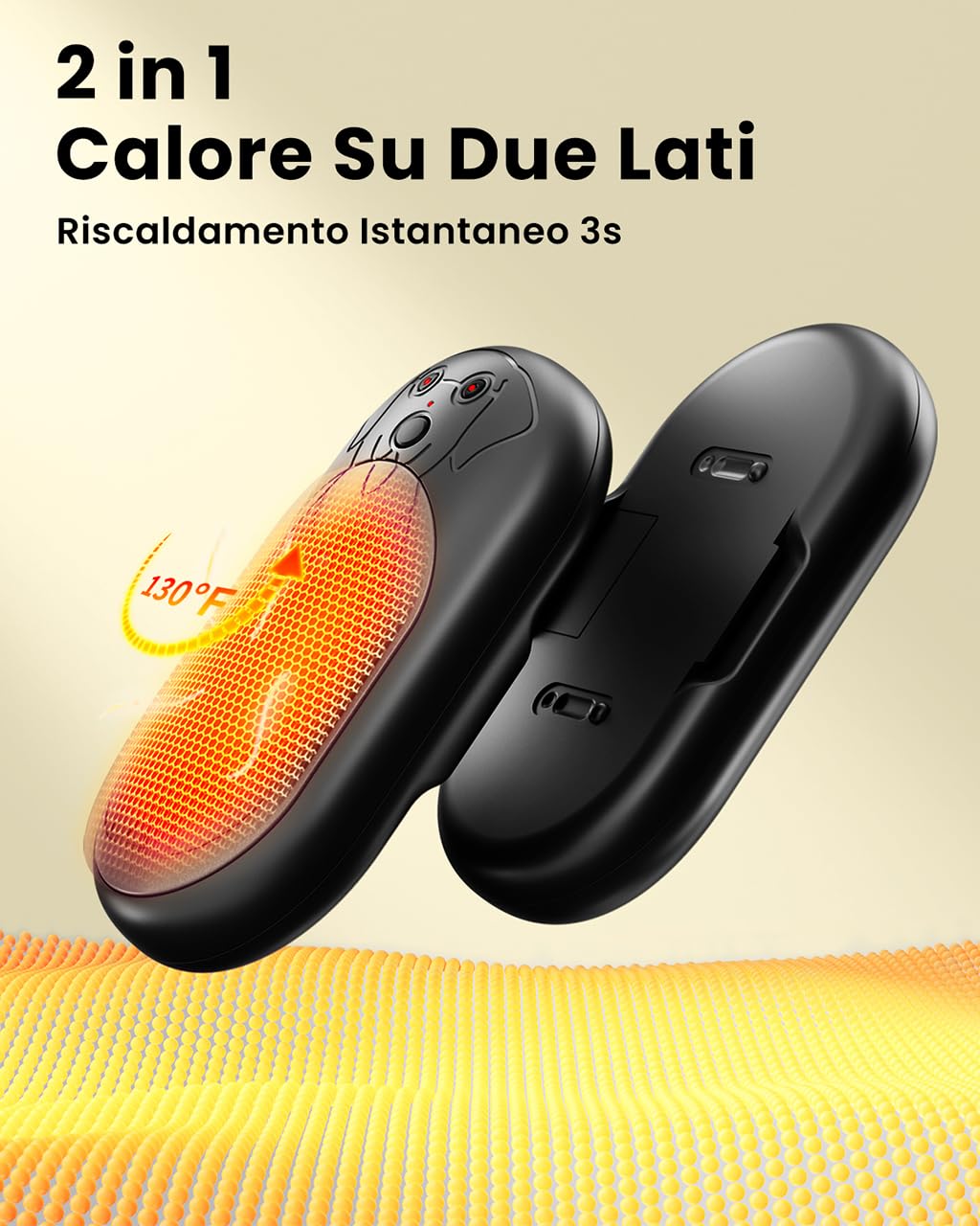 Scaldamani Ricaricabile 2 Pack, Scalda Mani Portatile Elettrico, Scaldamani Usb Riutilizzabile, Durata, Regali di Natale per Campeggio All'aperto, Caccia