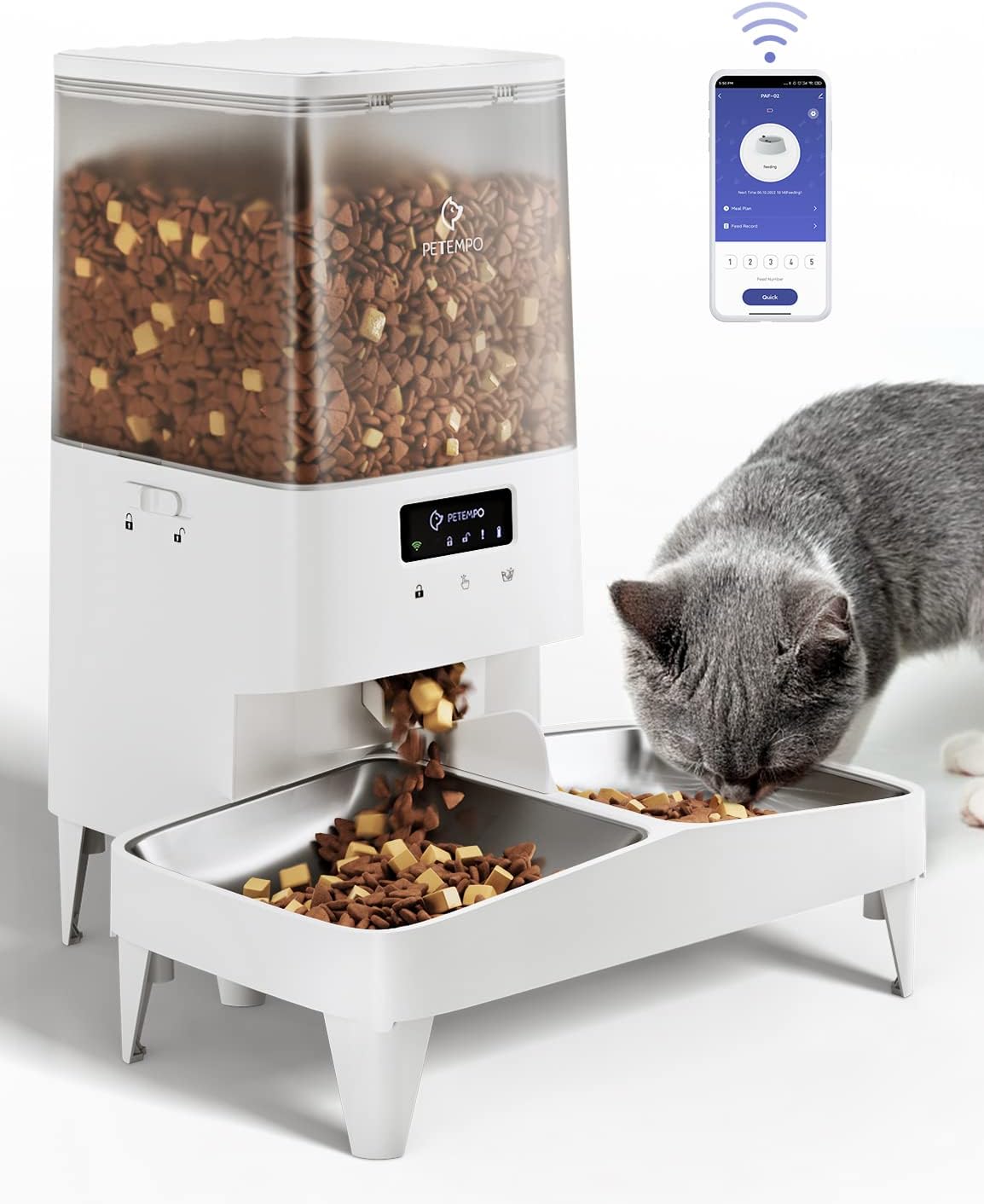 Pet Supplies Automatic Cat Feeders, WiFi 5L Automatic Pet Feeder with