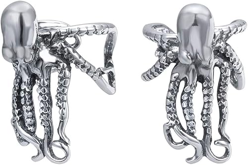 Aretes de oreja de pulpo para orejas no perforadas, aretes de acero quirúrgico para mujer, aretes falsos para hombre, Metal
