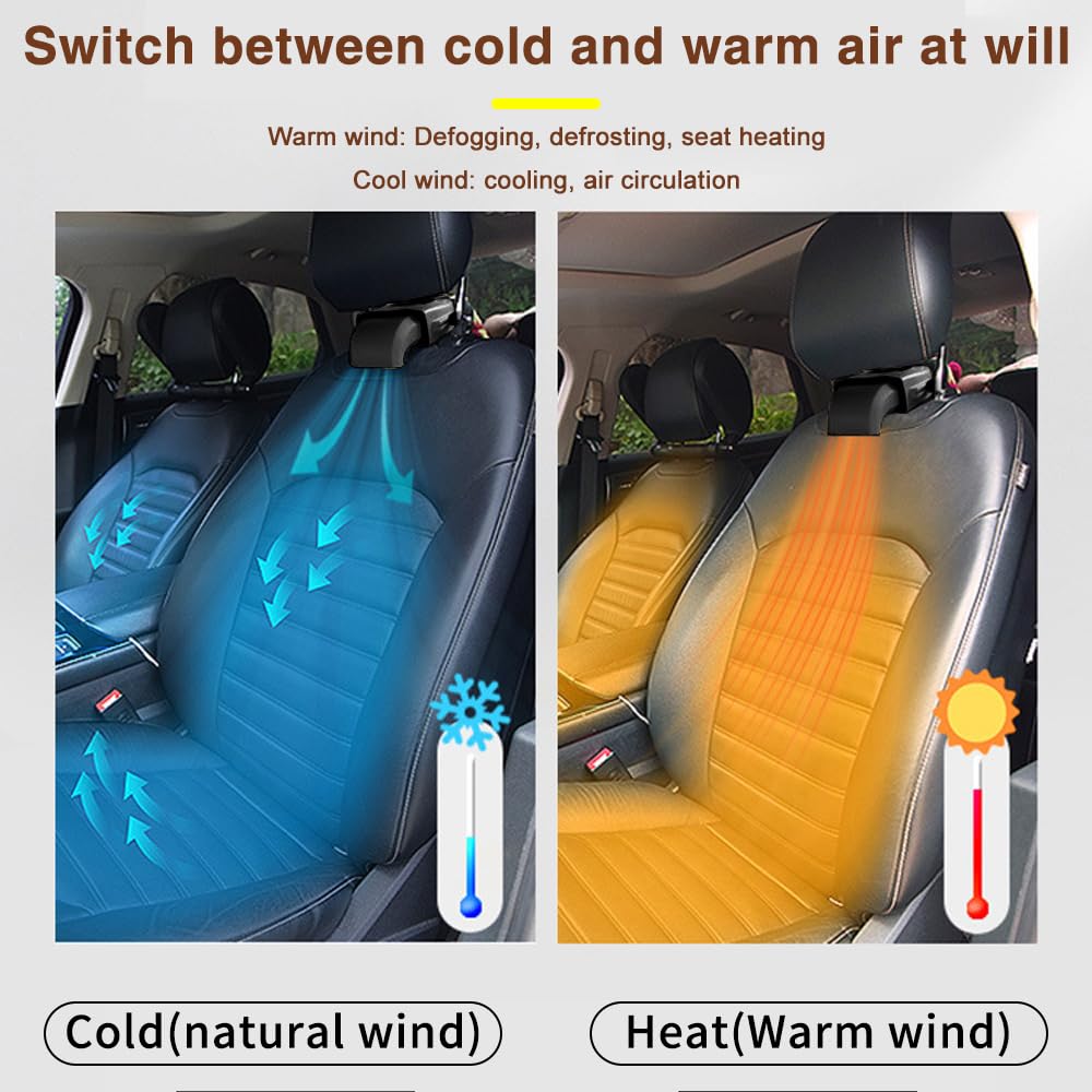 OBEST Calentador de Coche portátil de 24 V, 150 W, para el Coche, para el Coche, para el Parabrisas, descongelante y Ventilador de refrigeración 2 en 1, con Enchufe para el Encendedor de Cigarrillos