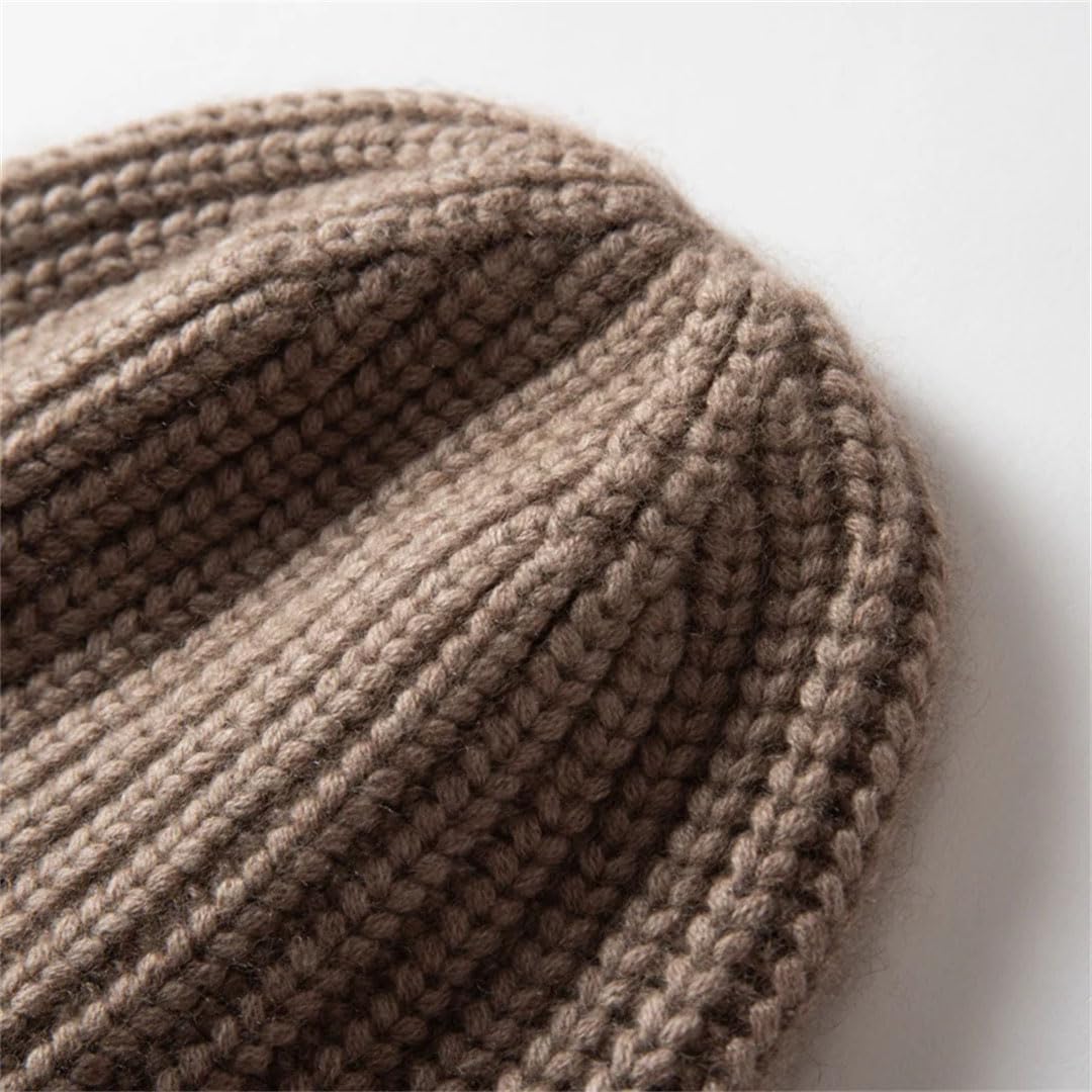 Unisex pogrubiona kaszmir czapka solidna prążkowana dzianinowa czapka beanie dla kobiet mężczyzn zimowa gruba ciepła kaszmir czapka