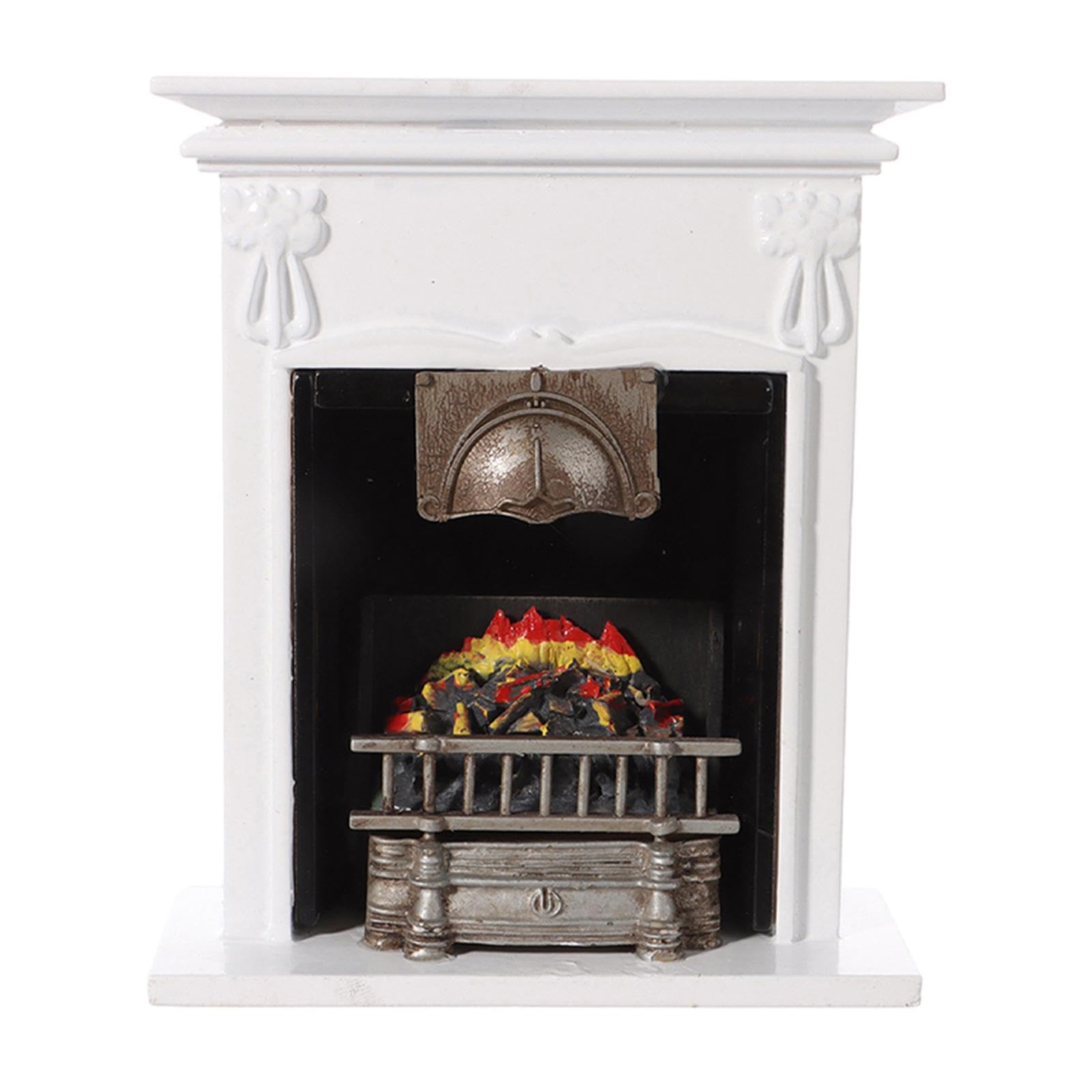 Wmqbjta Miniature Fireplace for Dollhouse at 1/12 Scale, Sturdy And Practical for Creating Dollhouse Scenes.