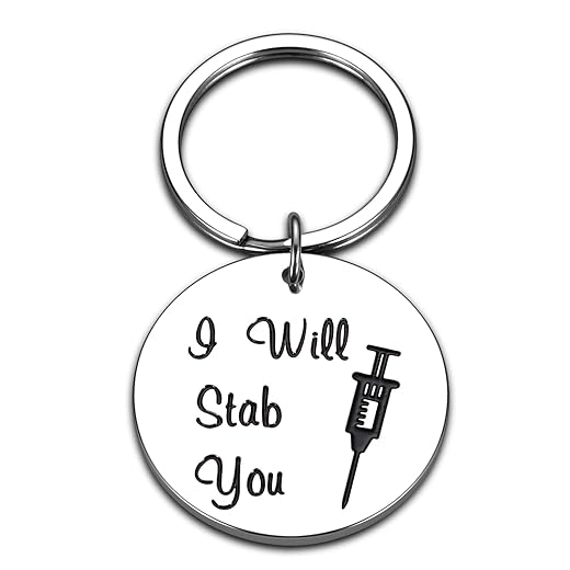 Funny Nurse Appreciation Week Day Gag Gift Ideas for Women Men Nurses Keychain for Nursing School Students 2021 Graduation Gift Her Him Nurses Birthday Christmas Thanksgiving Presents I Will Stab You