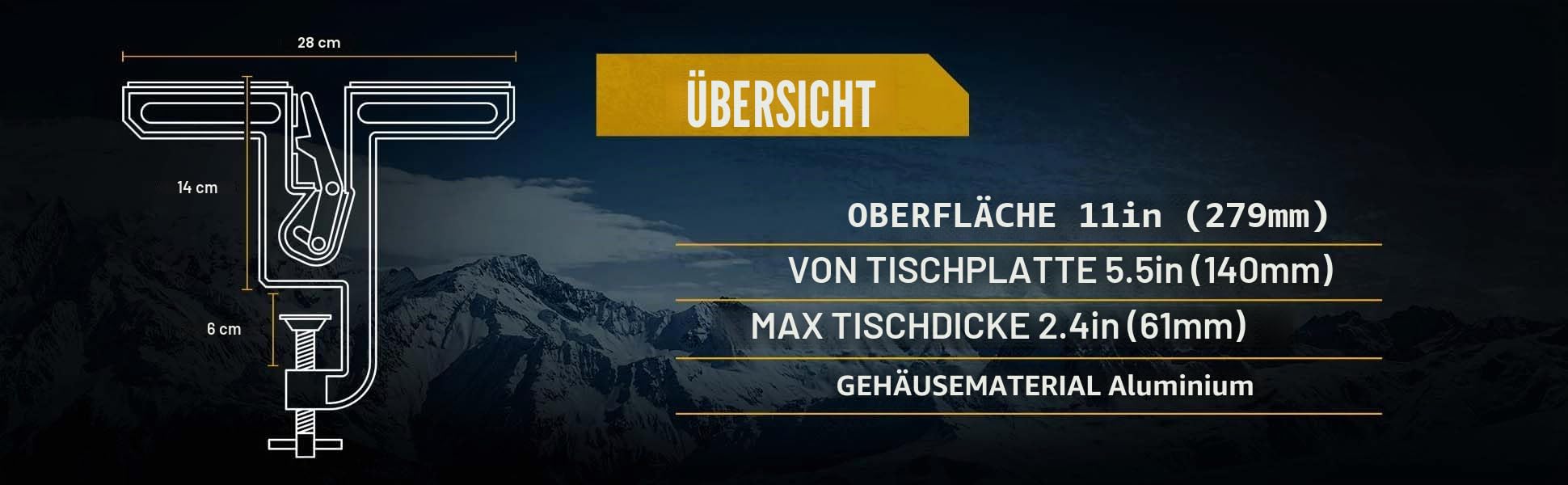 Winterial Ski und Snowboard Schraubstock, Set mit 2 Spannzangen zum Wachsen, Reparieren & Tuning, Horizontale & Vertikale Ausrichtung mit Gummibremshaltern und sicherem Board-Griff