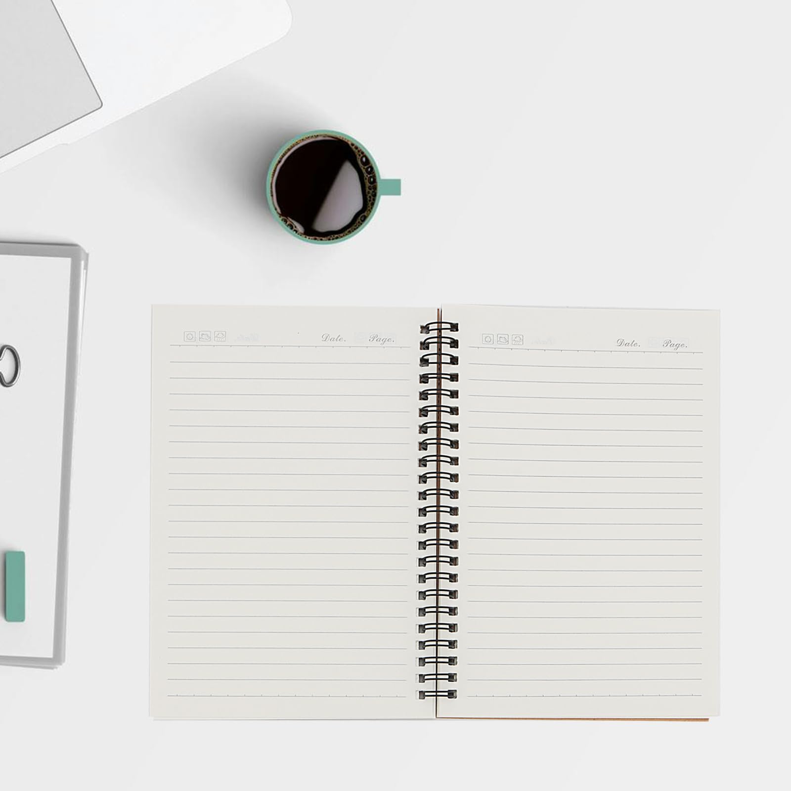 Paquete de 20 cuadernos rayados A5 a granel, 120 páginas, 60 hojas, bloc de notas en espiral A5, cuaderno de tapa kraft a granel, cuadernos de alambre a granel para viajes, 14 x 20 cm