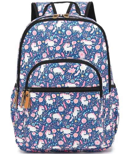 Image of Leaper Water-resistant Cute Unicorn Laptop Backpack Travel Bag College Backpack Satchel Dark Blue