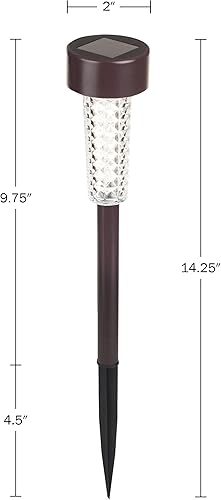 Miniatura 7 de Pure Garden - Luces solares para exteriores, paquete de 6 luces LED blancas frías impermeables para jardín, camino, patio, entrada o paisaje (bronce)
