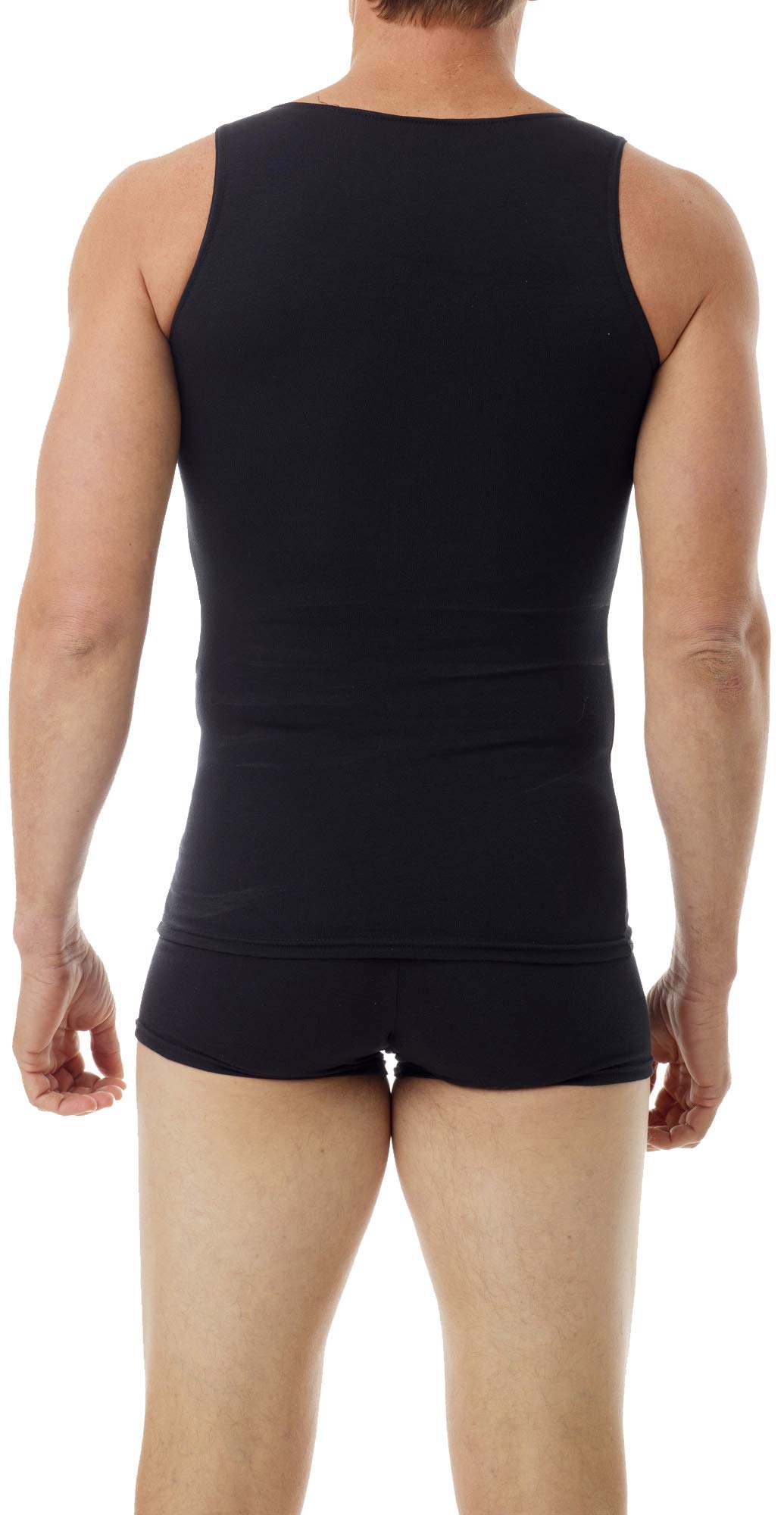 Underworks Mens Cotton Spandex Compression Tank, Large, White