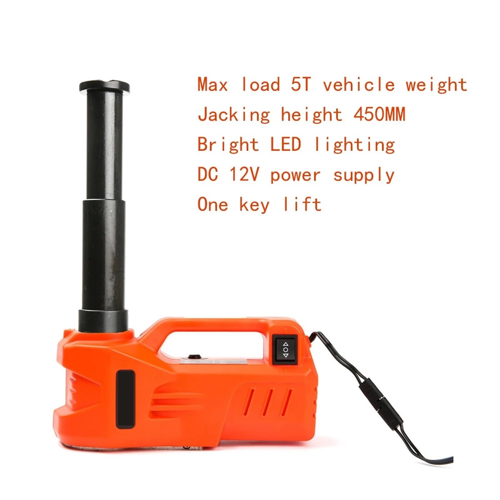 12V 3T/5T 155-450MM 135-360MM Cric idraulico for auto Potenza nominale 150W Corrente massima 13A Attrezzi di sollevamento idraulici elettrici ,Finitura Resistente Alla Ruggine(3T Orange 135-360MM)