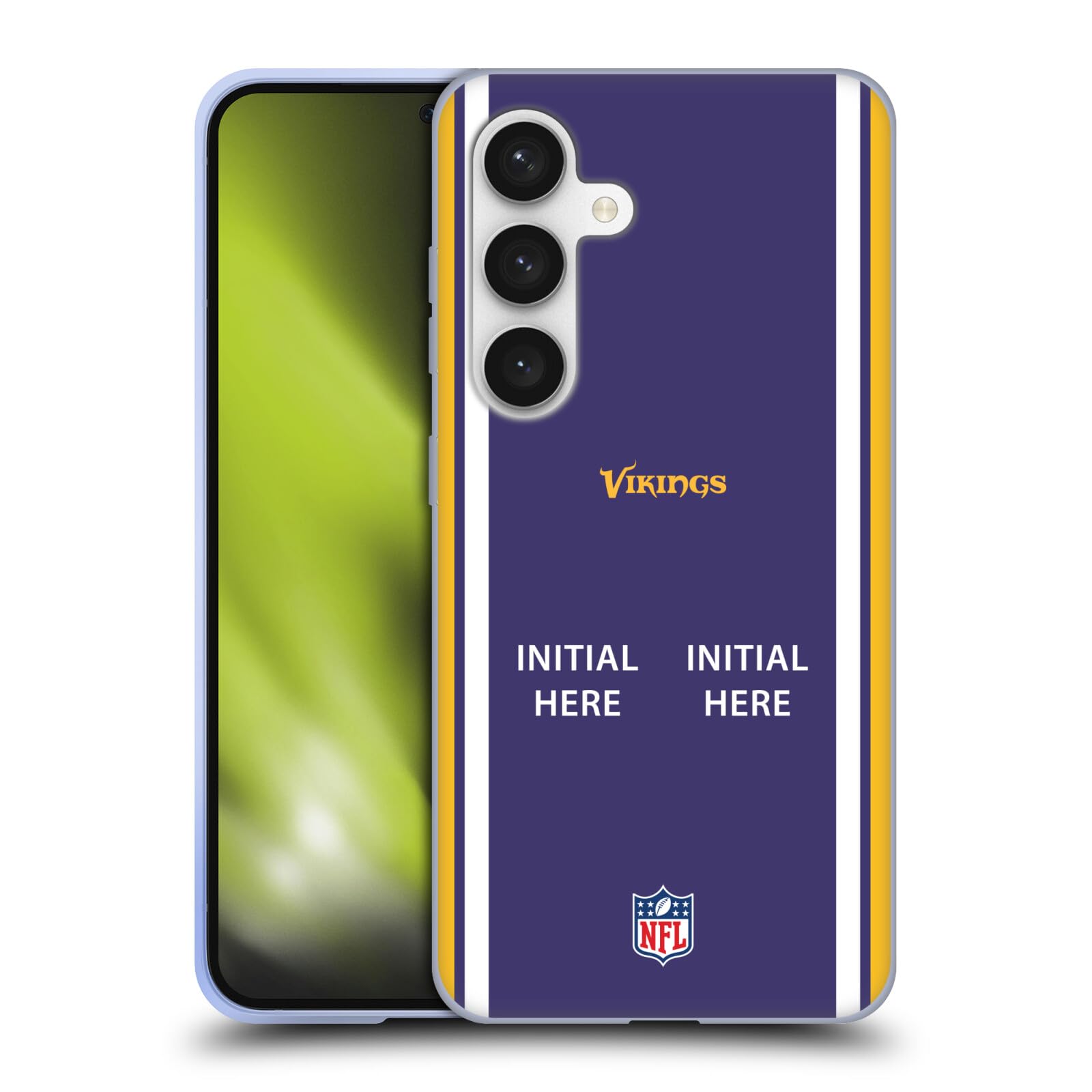 Head Case Designs Officially Licensed Custom Customised Personalised NFL Football Initial Minnesota Vikings Soft Gel Case Compatible With Samsung Galaxy S24 5G