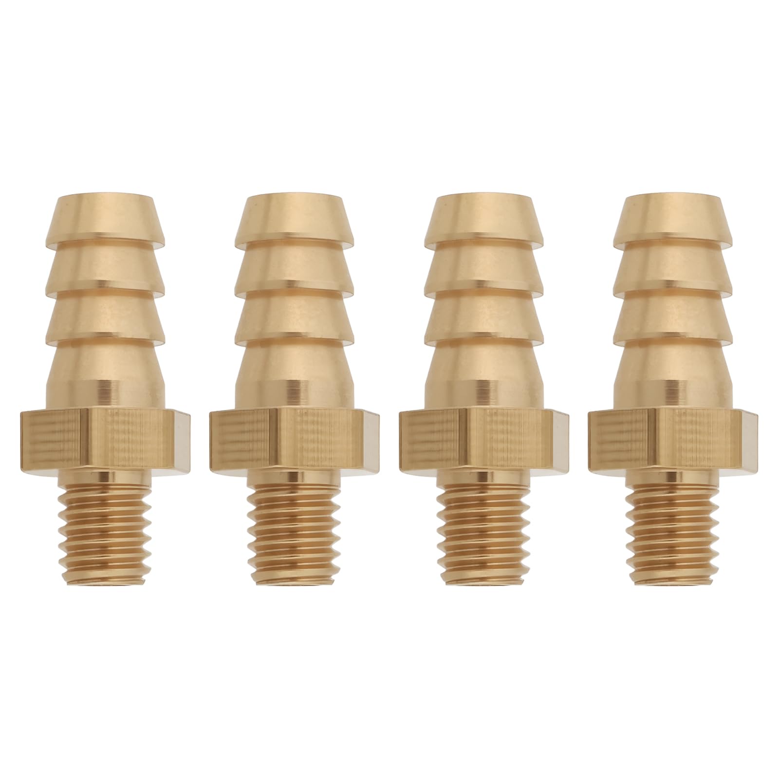 VGOL 4pcs M5x0.8 6mm Brass Barb Hose Tail Connector for Pond Pool Hose Pipe