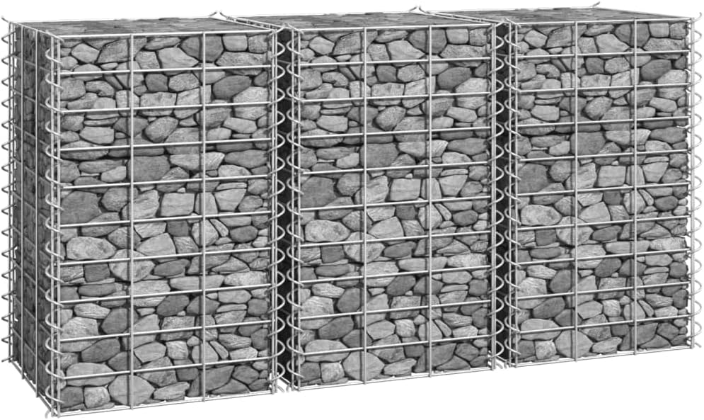 Natulvd Gabion Cages Set, Tall Retaining Wall Stones Cube