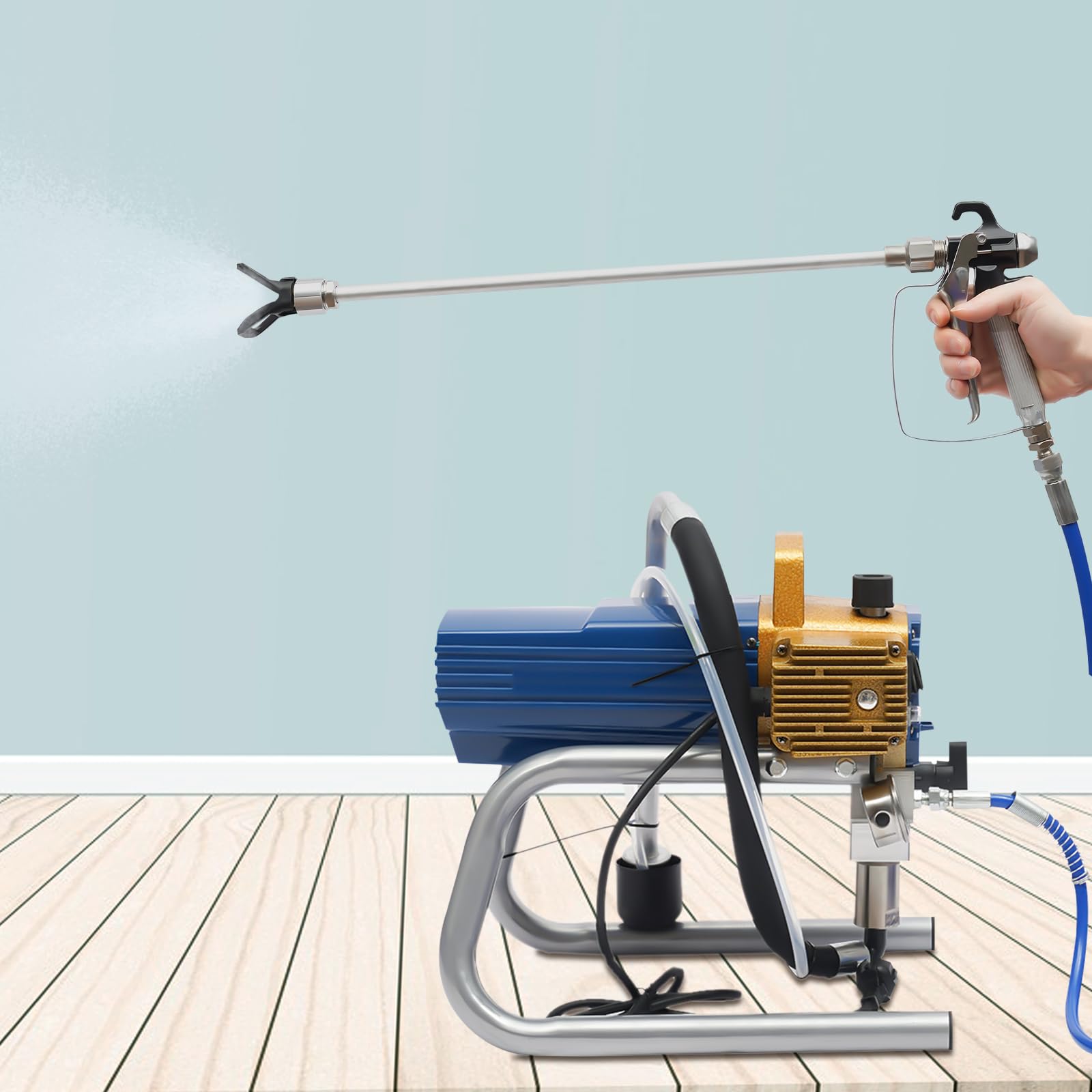 Airless - Pulverizador de pintura para pared, 1500 W, pistola de pintura eléctrica, pulverizador de pintura en polvo para barnices y barnices en el jardín, vallas y pintura de paredes
