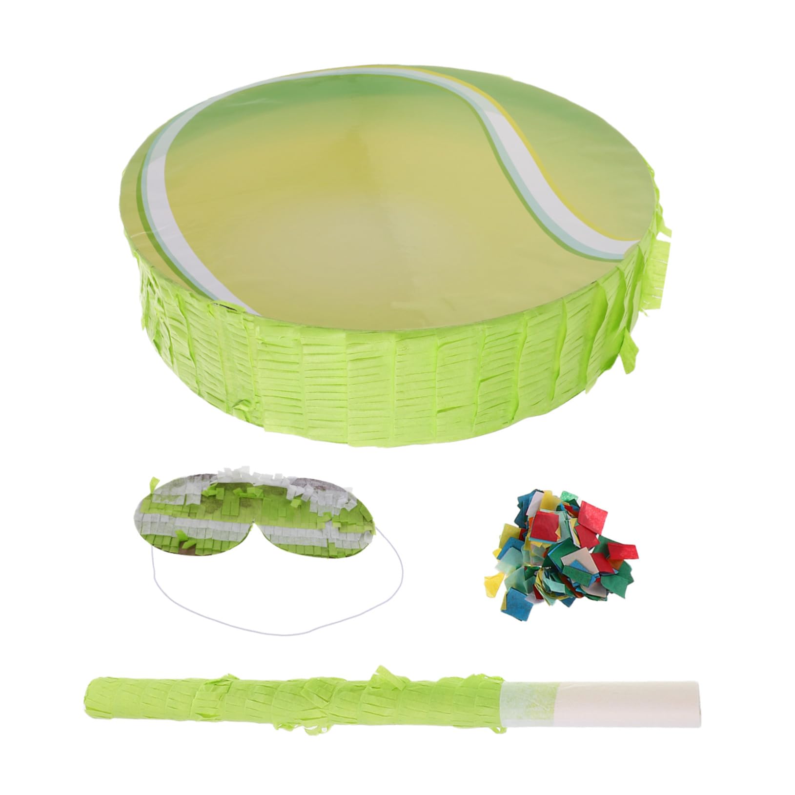 Piñata de Tenis 1 Juego de Papel para Fiestas Infantiles | Temática Deportiva, Incluye Palo, Parche y Confeti, Apta para Interior y Exterior Color Aleatorio