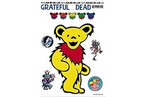 Liquid Blue Grateful Dead Dancing Bear Sticker: Adhesive Masterpiece for Groove Seekers