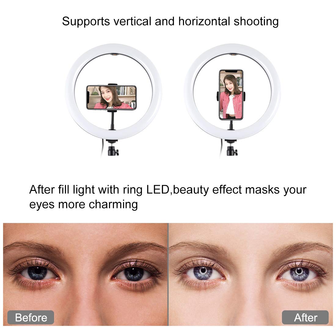 Ring Light 10.2 Inch Dimmable RGB Ring Light With ... - Vicedeal - View #11