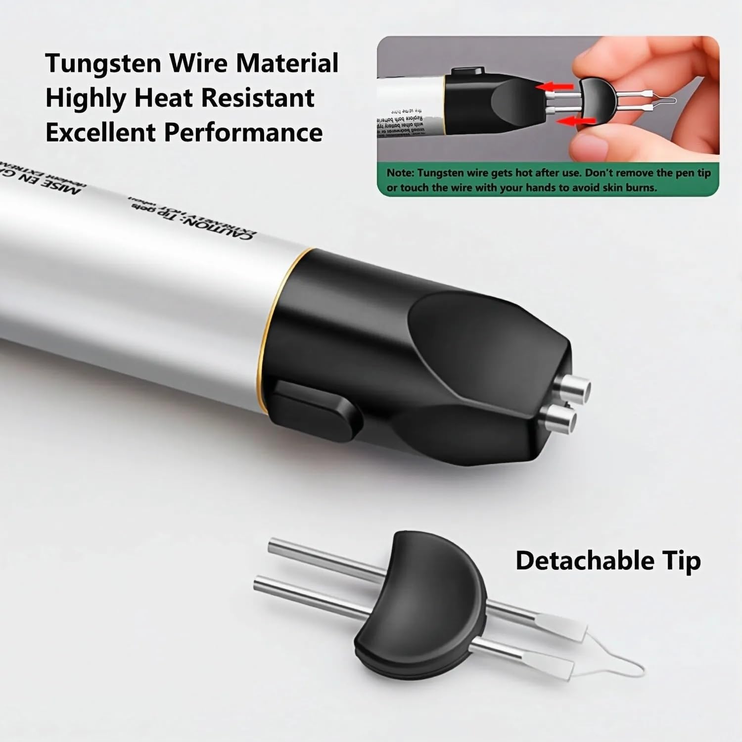 Outil de combustion de fil, coupe ou fond les extrémités effilochées - Stylo de combustion de fil de tungstène portable pour la casse du fil, le transfert de chaleur du bois