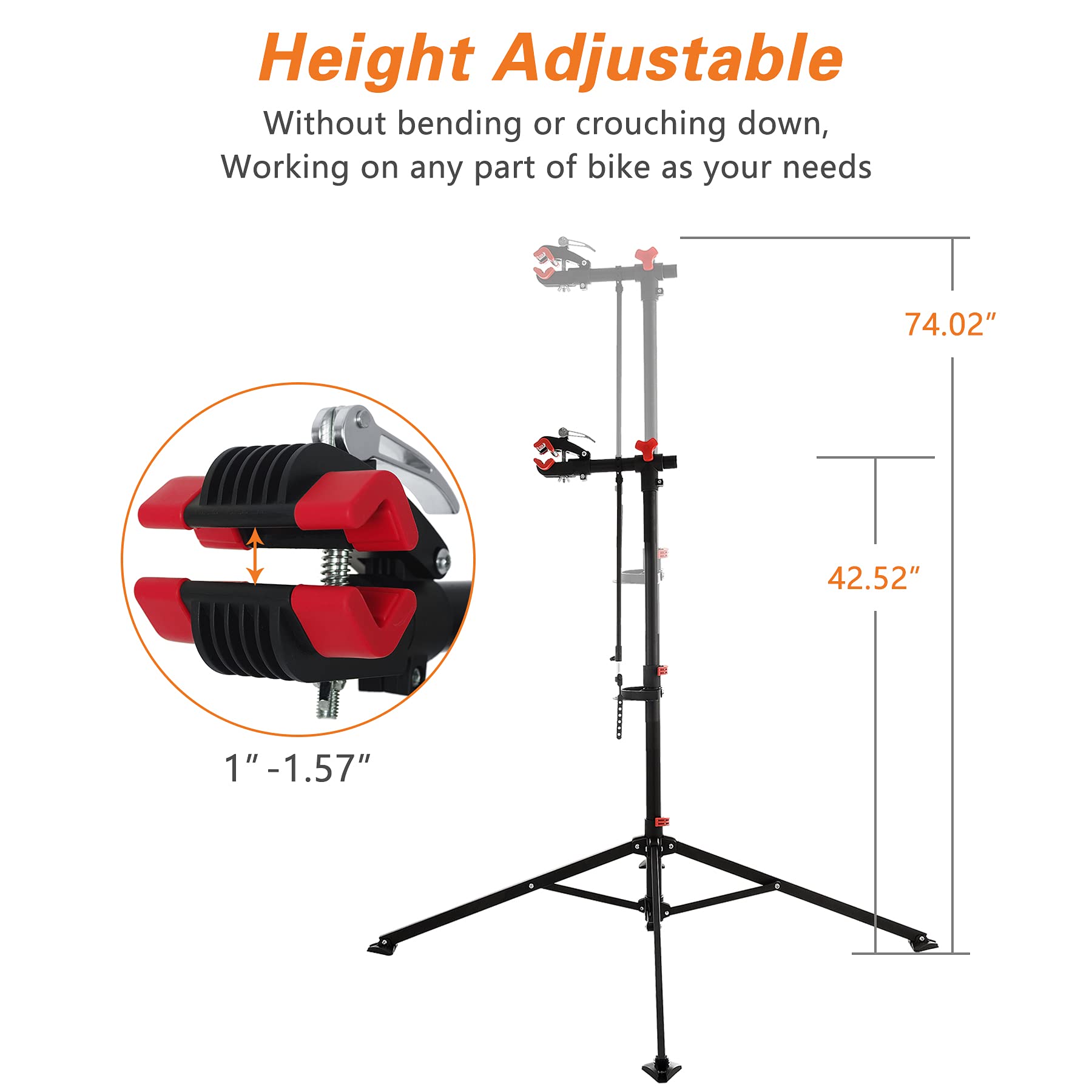 UNISKY Bike Repair Stand for Maintenance Height Adjustable Rack with Quick Release Bicycle Mechanics Maintenance Workstand