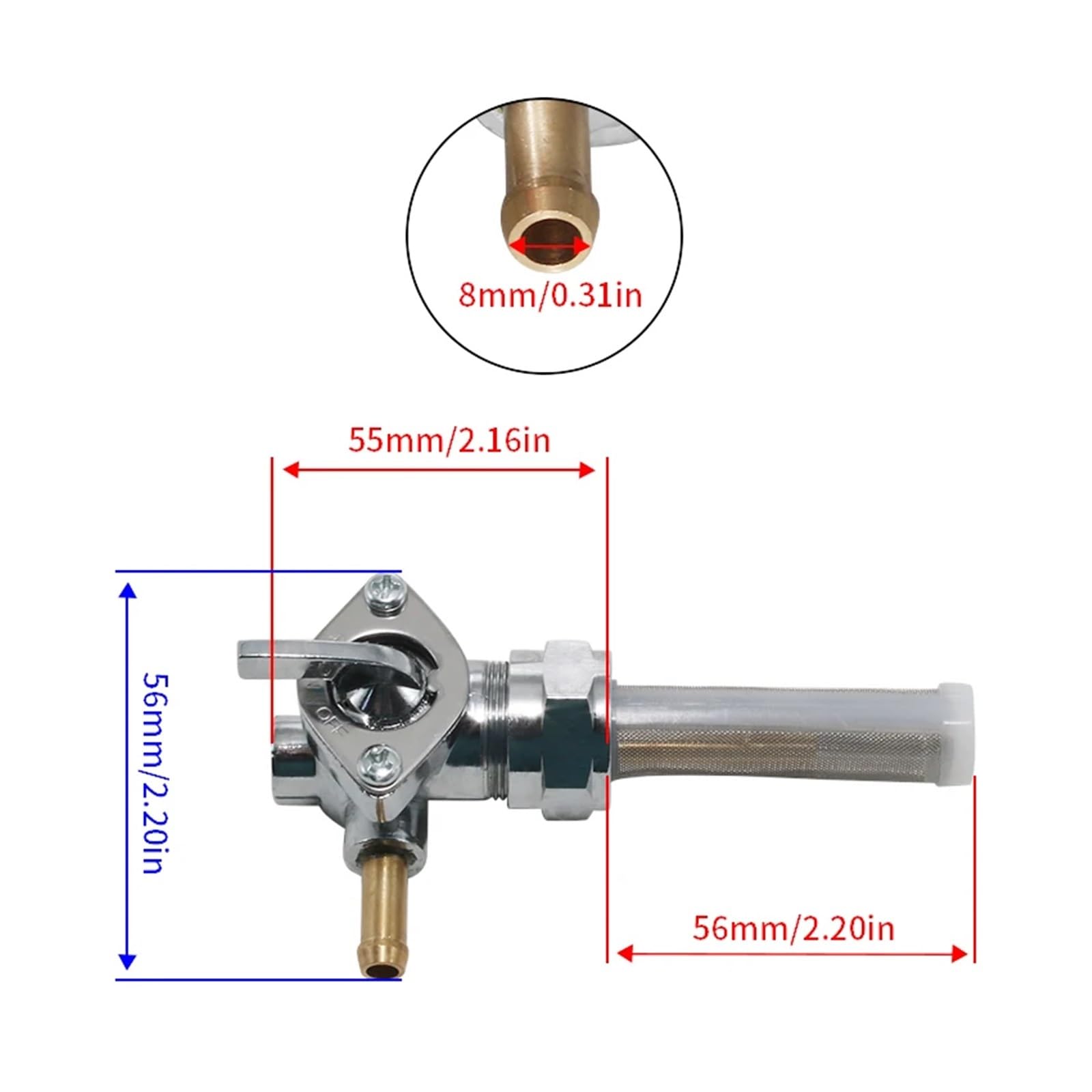 Montaggio iniezione e accessori per moto Adatto per Harley Davidson FXDS FXDWG FXEF FXRP FXSB FXST FXSTC FXSTS FXWG KH SL SLH XLCH XLC 62167-81 Rubinetto Benzina Moto