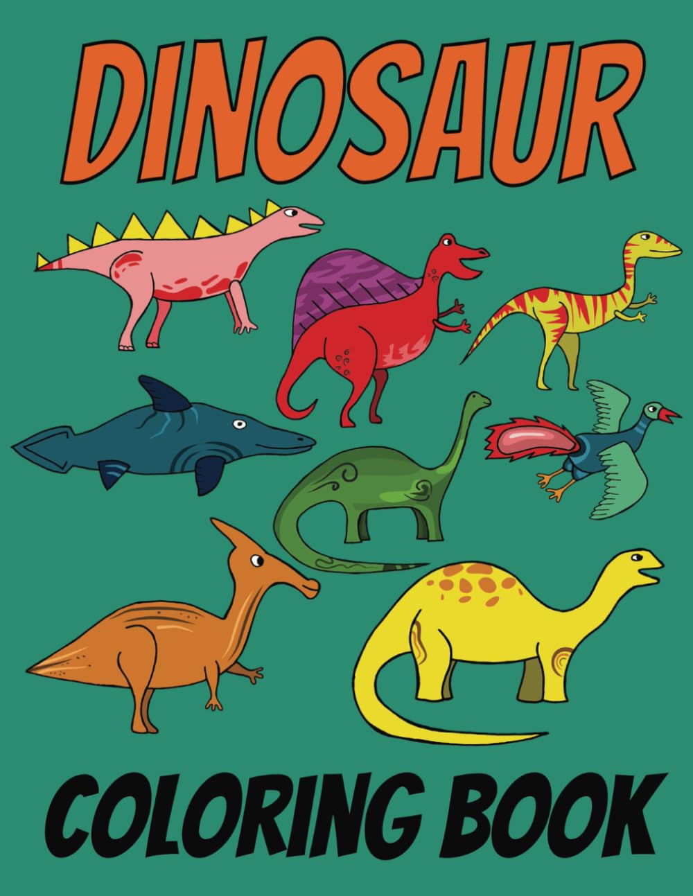 Dinosaur Colouring Book: 50 Different Dinosaur Scenes | 8.5x11 inches