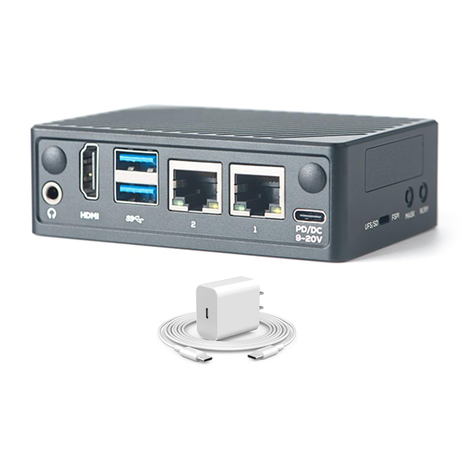 FriendlyElec NanoPi M5 komputer jednopłytkowy – Rockchip RK3576 SBC z HDMI, Dual GbE, gnieźdami M.2 NVMe i SDIO WiFi, obsługą pamięci UFS 2.0 (8GB RAM, z zasilaczem)