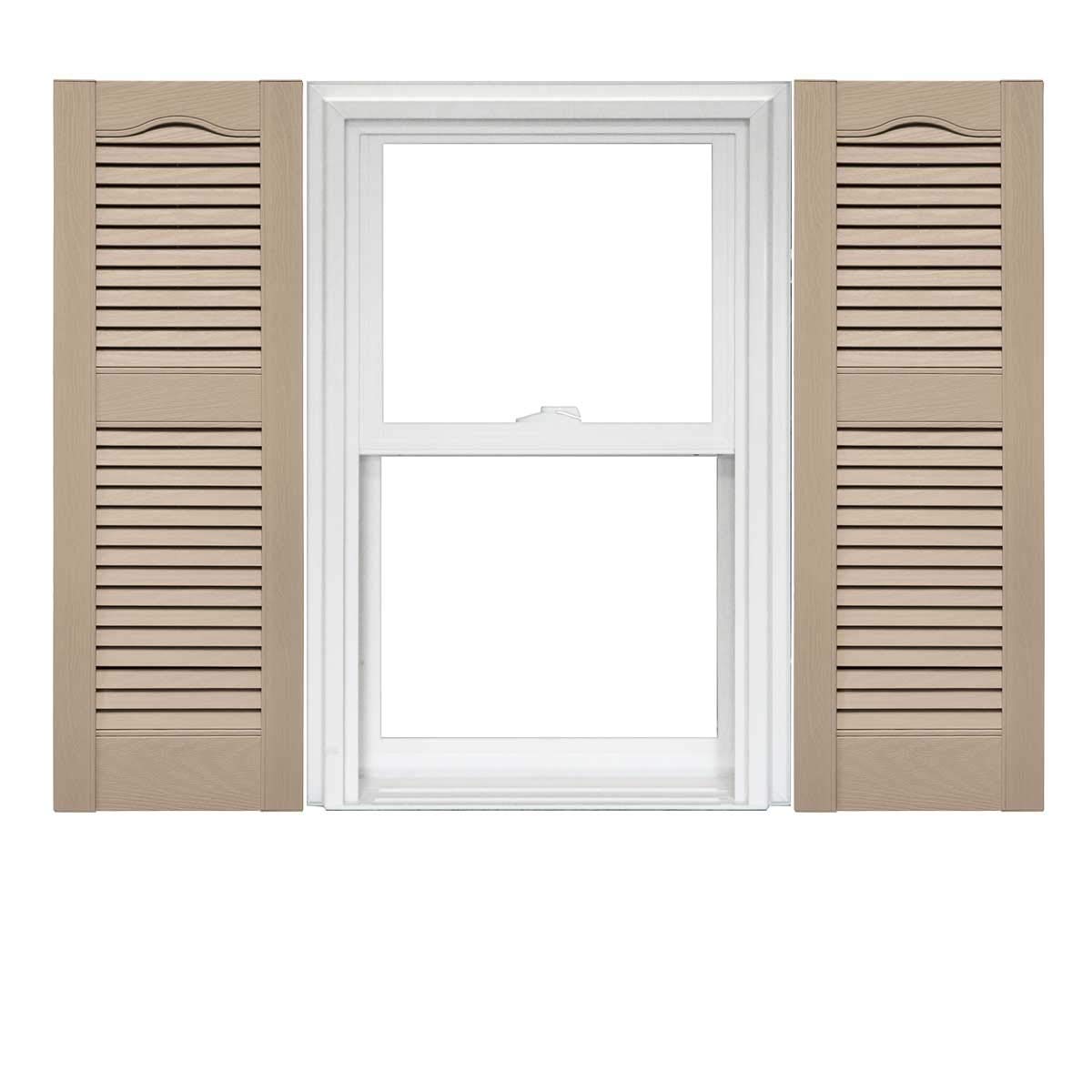 Mid America Open Louver Vinyl Shutters (1 Pair) - 14.5 x 36 023 Wicker